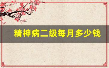 精神病二级每月多少钱2023年_2023年精神病人新政策