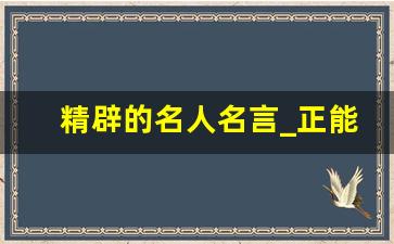 精辟的名人名言_正能量的名言