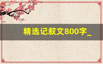 精选记叙文800字_高中记叙文范文精选