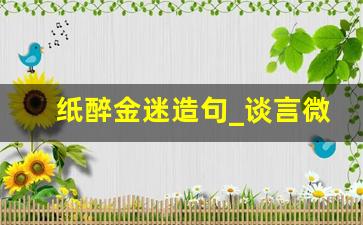 纸醉金迷造句_谈言微中造句