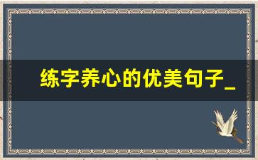 练字养心的优美句子_练书法静心朋友圈说说