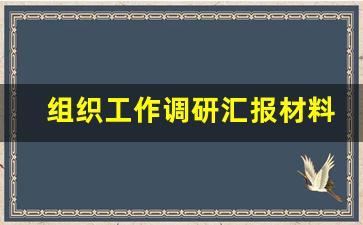 组织工作调研汇报材料