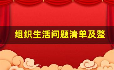 组织生活问题清单及整改方案