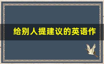 给别人提建议的英语作文_英语作文提案的格式及范文