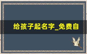 给孩子起名字_免费自动取名2023年出生