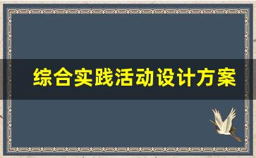 综合实践活动设计方案模板_小学综合实践活动设计方案