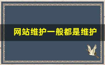 网站维护一般都是维护什么