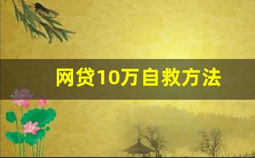 网贷10万自救方法