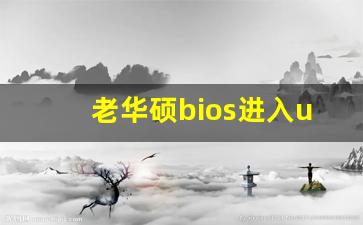 老华硕bios进入u盘_华硕主板bios设置u盘启动方法二