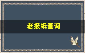 老报纸查询