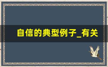 自信的典型例子_有关于自信的事例