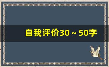 自我评价30～50字_学生自我评价80字左右