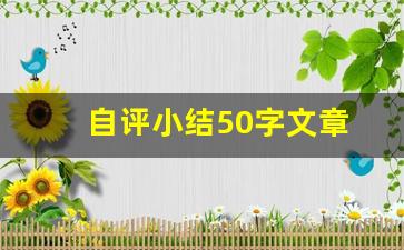 自评小结50字文章