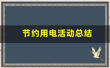 节约用电活动总结