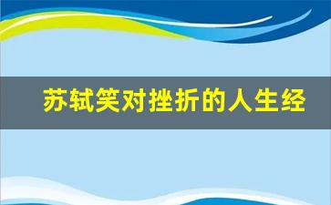 苏轼笑对挫折的人生经历_苏轼晚年大彻大悟的诗句