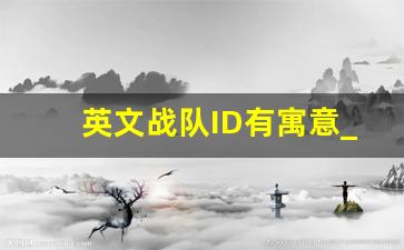 英文战队ID有寓意_好听的联盟公会名字