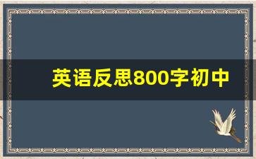 英语反思800字初中