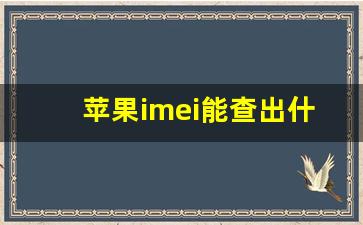 苹果imei能查出什么信息_公安通过imei码控制手机