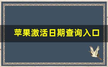 苹果激活日期查询入口_如何查询iPhone激活时间