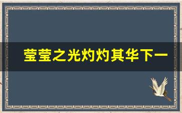 莹莹之光灼灼其华下一句_莹莹之光灼灼其华出自哪里