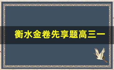 衡水金卷先享题高三一轮夯基卷