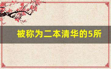 被称为二本清华的5所大学