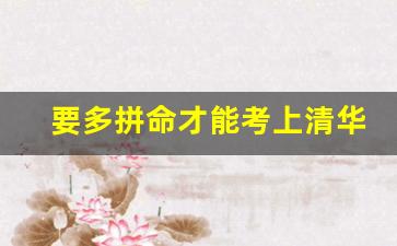 要多拼命才能考上清华_100个人几个能上清华