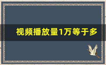 视频播放量1万等于多少钱