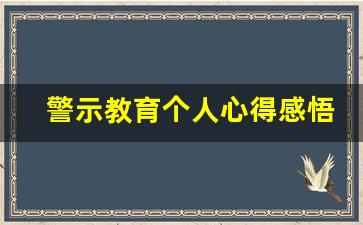 警示教育个人心得感悟_警示教育心得体会3篇