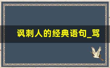 讽刺人的经典语句_骂人不带骂字金句