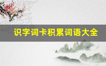 识字词卡积累词语大全_四字成语查询识字开头