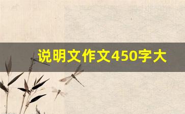 说明文作文450字大全_说明文五百字