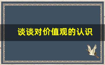 谈谈对价值观的认识