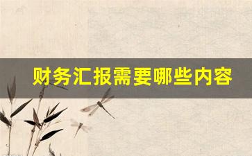 财务汇报需要哪些内容_财务人员如何向领导汇报工作