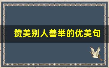 赞美别人善举的优美句子_高情商夸人善良的句子