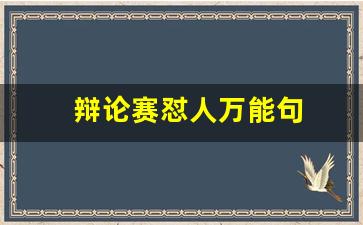 辩论赛怼人万能句