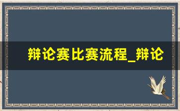 辩论赛比赛流程_辩论赛比赛规则及注意事项