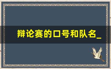 辩论赛的口号和队名_辩论赛的队名文艺点的