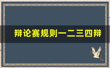 辩论赛规则一二三四辩