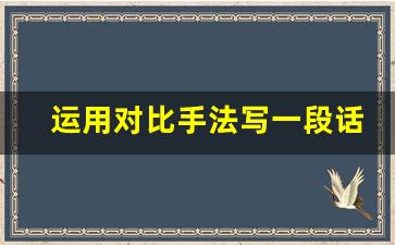 运用对比手法写一段话表现一个人物_排比句子