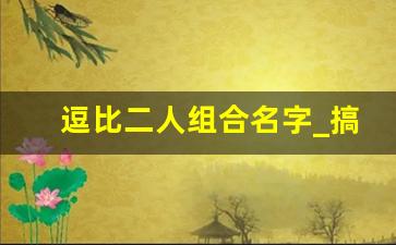 逗比二人组合名字_搞笑又沙雕的情侣ID