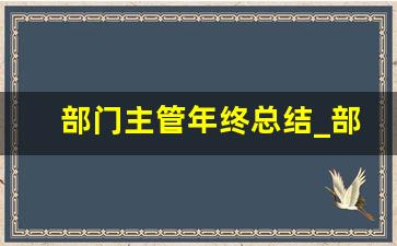 部门主管年终总结_部门主管工作总结范文