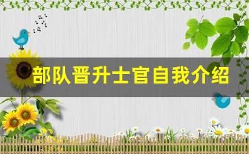 部队晋升士官自我介绍300字