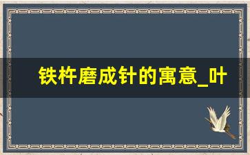 铁杵磨成针的寓意_叶公好龙的意思