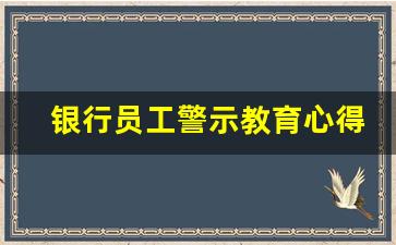 银行员工警示教育心得体会_银行案例警示教育心得体会