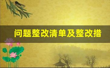 问题整改清单及整改措施情况表格_问题及整改清单