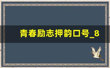 青春励志押韵口号_8字口号有气势押韵