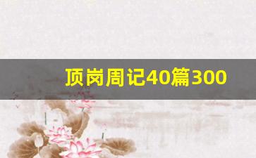 顶岗周记40篇300字