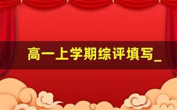 高一上学期综评填写_高一综评自我评价