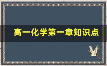 高一化学第一章知识点总结